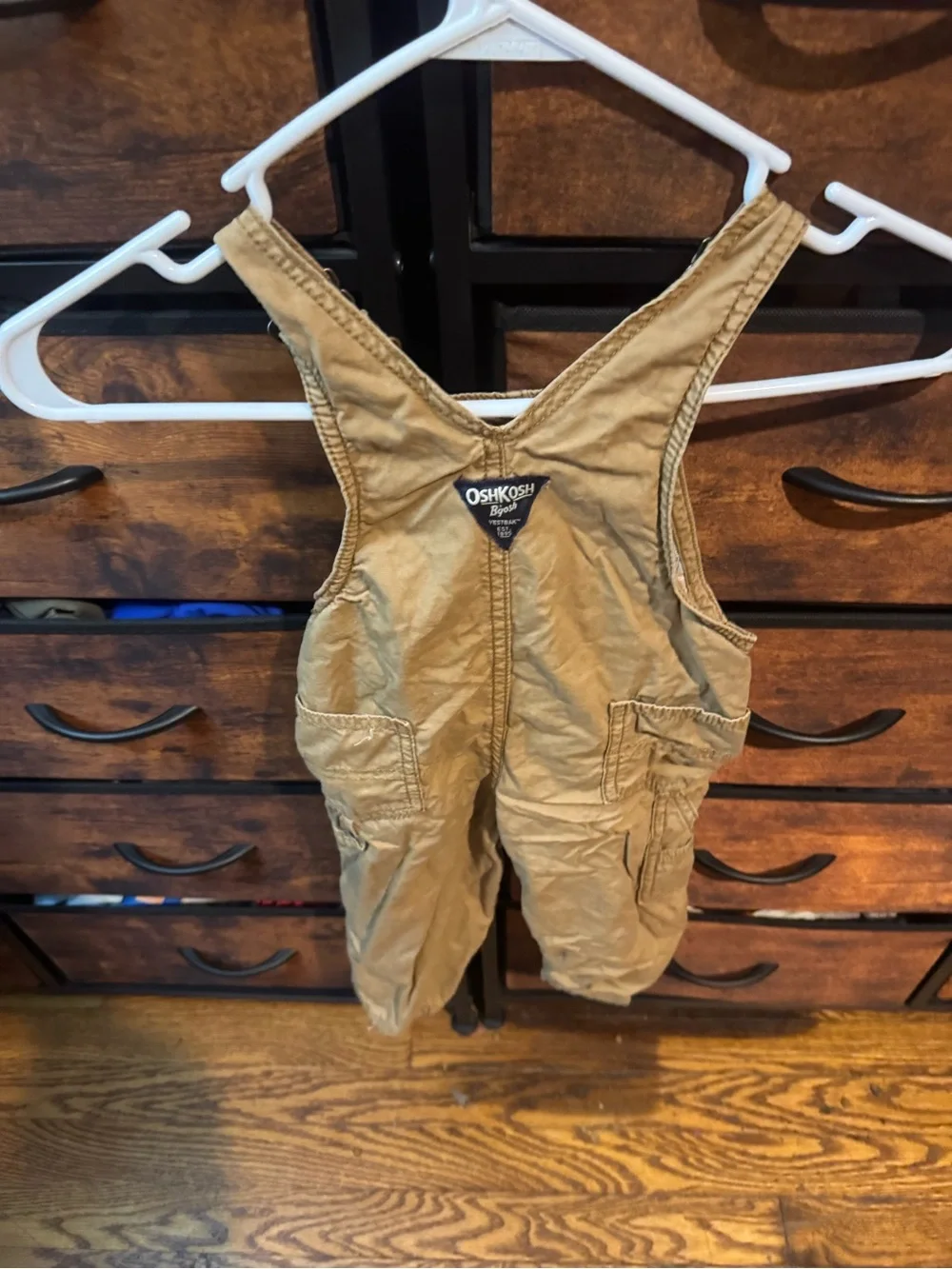 OshKosh B'gosh Tan Kids Overalls with Adjustable Straps